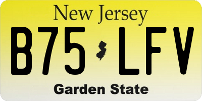NJ license plate B75LFV