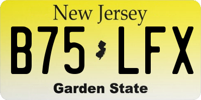 NJ license plate B75LFX
