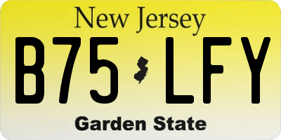 NJ license plate B75LFY