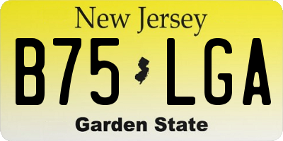 NJ license plate B75LGA