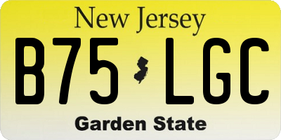 NJ license plate B75LGC