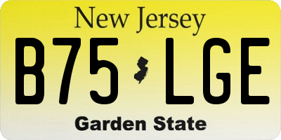 NJ license plate B75LGE