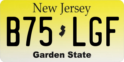 NJ license plate B75LGF