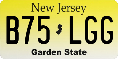 NJ license plate B75LGG