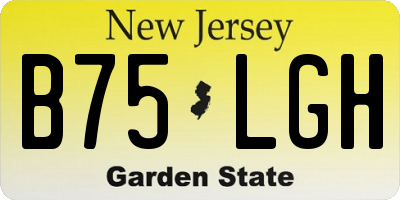 NJ license plate B75LGH