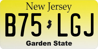 NJ license plate B75LGJ