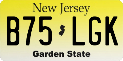 NJ license plate B75LGK