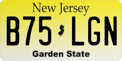 NJ license plate B75LGN