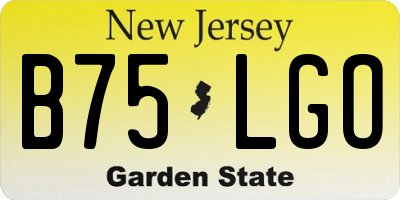 NJ license plate B75LGO