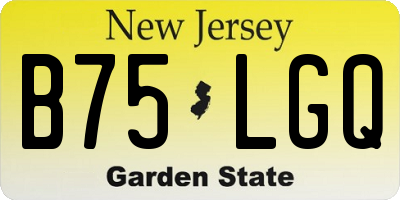 NJ license plate B75LGQ