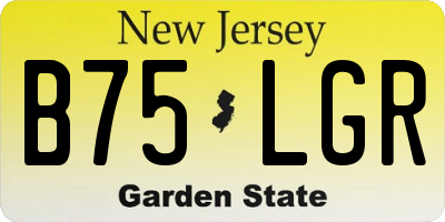NJ license plate B75LGR