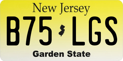 NJ license plate B75LGS