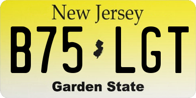 NJ license plate B75LGT