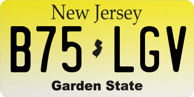 NJ license plate B75LGV