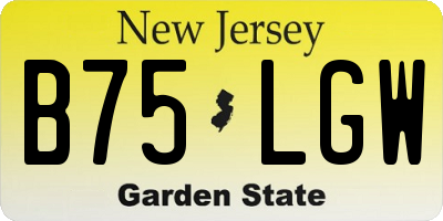 NJ license plate B75LGW