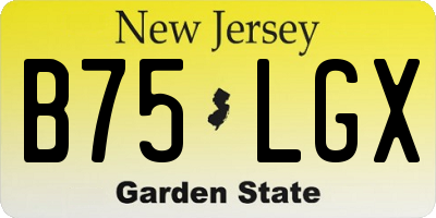 NJ license plate B75LGX