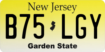 NJ license plate B75LGY