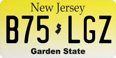 NJ license plate B75LGZ