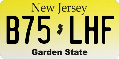 NJ license plate B75LHF