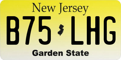NJ license plate B75LHG