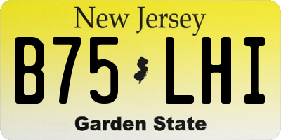 NJ license plate B75LHI