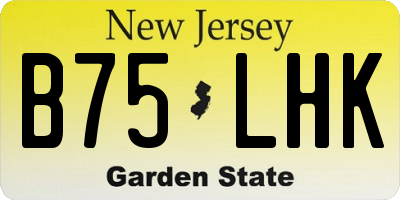 NJ license plate B75LHK
