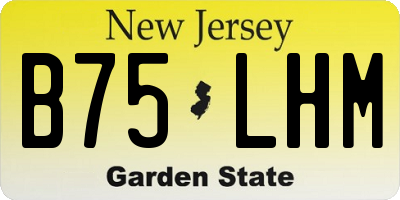 NJ license plate B75LHM