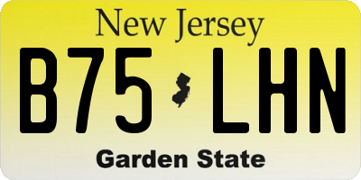 NJ license plate B75LHN