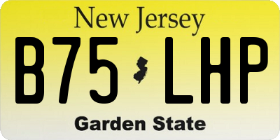 NJ license plate B75LHP