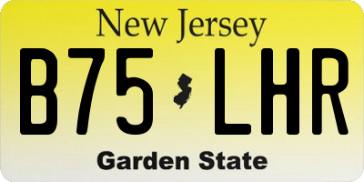 NJ license plate B75LHR