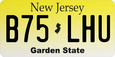 NJ license plate B75LHU