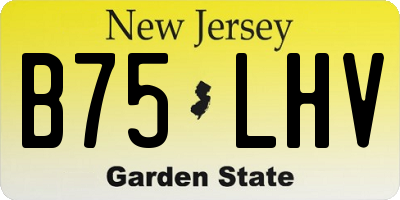 NJ license plate B75LHV