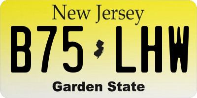 NJ license plate B75LHW