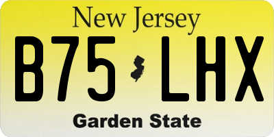 NJ license plate B75LHX