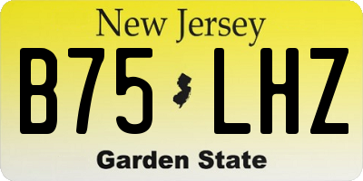 NJ license plate B75LHZ