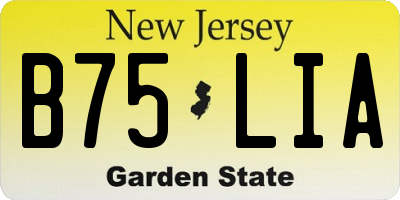 NJ license plate B75LIA