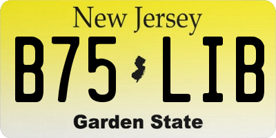 NJ license plate B75LIB