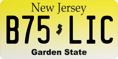 NJ license plate B75LIC