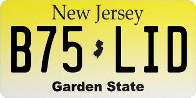 NJ license plate B75LID
