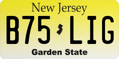 NJ license plate B75LIG