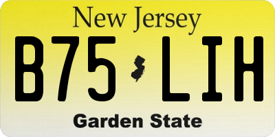 NJ license plate B75LIH