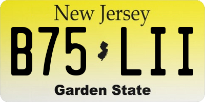 NJ license plate B75LII