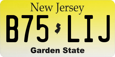 NJ license plate B75LIJ