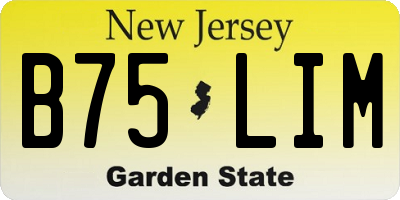 NJ license plate B75LIM