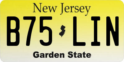 NJ license plate B75LIN