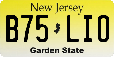 NJ license plate B75LIO