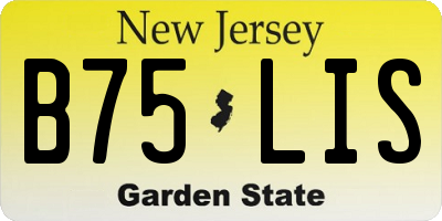 NJ license plate B75LIS