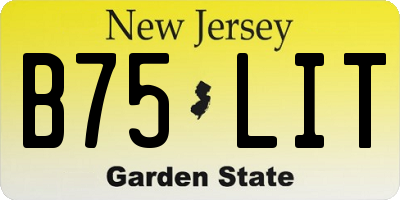 NJ license plate B75LIT