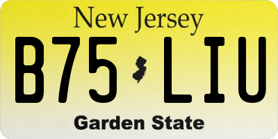 NJ license plate B75LIU