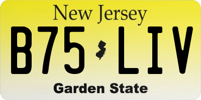 NJ license plate B75LIV
